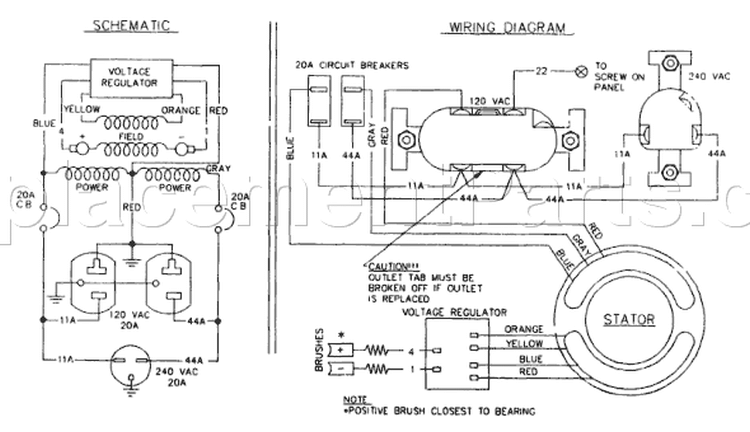 Page B Diagram and Parts List for 9458-0 S4000 Briggs and Stratton Generator